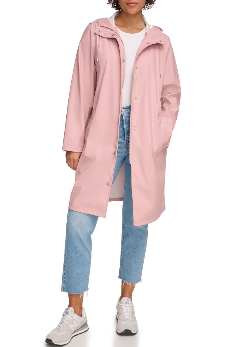 Levi's<sup>®</sup> Water Resistant Hooded Long Rain Jacket, Alternate, color, Rosebud