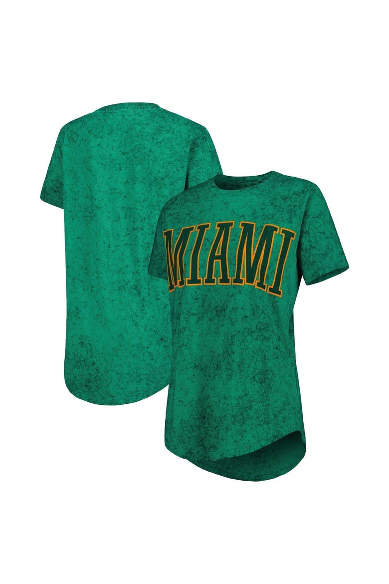 Women's Pressbox Green Miami Hurricanes Southlawn Sun-Washed T-Shirt, Main, color, Green