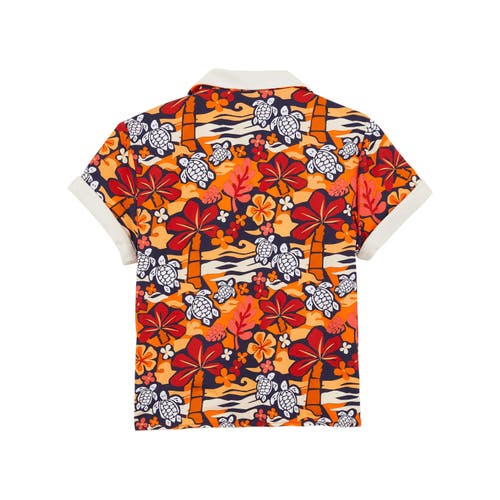 Vilebrequin Monoi Turtles Open Shirt In Abricot