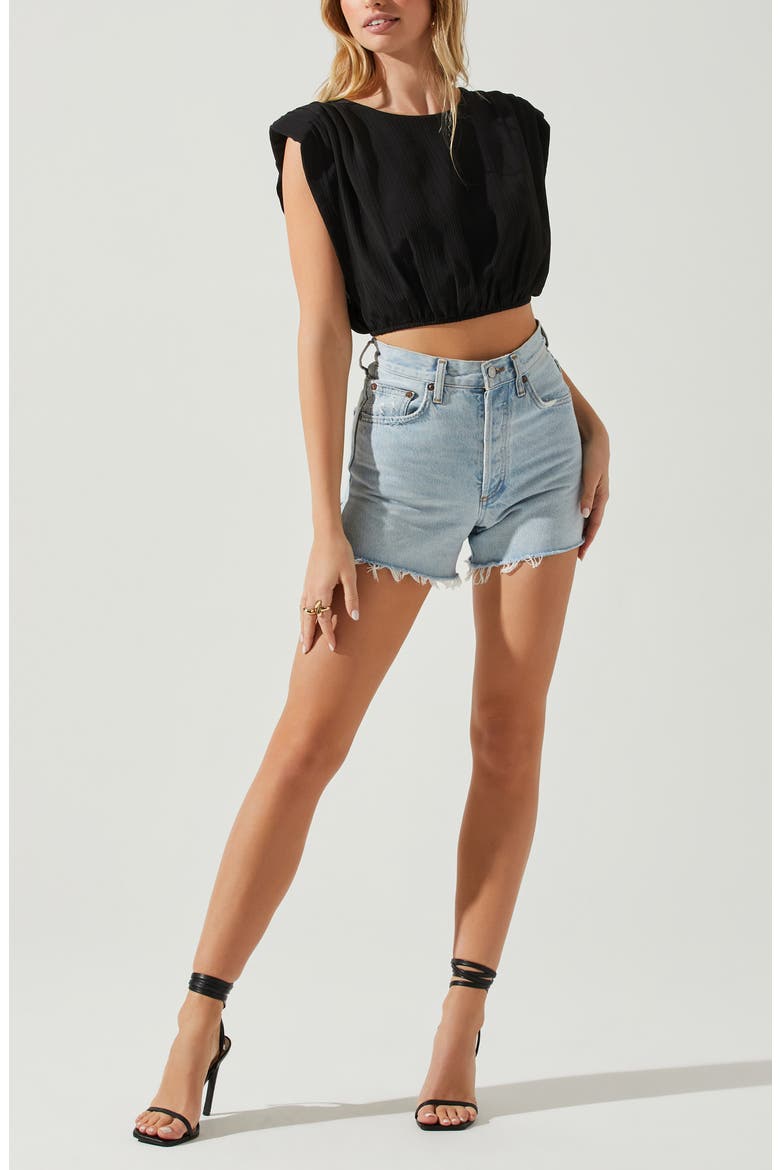 Textured Crop Top, Alternate, color, BLACK