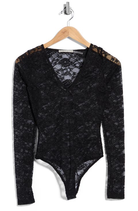 Teagan Lace V-Neck Long Sleeve Bodysuit