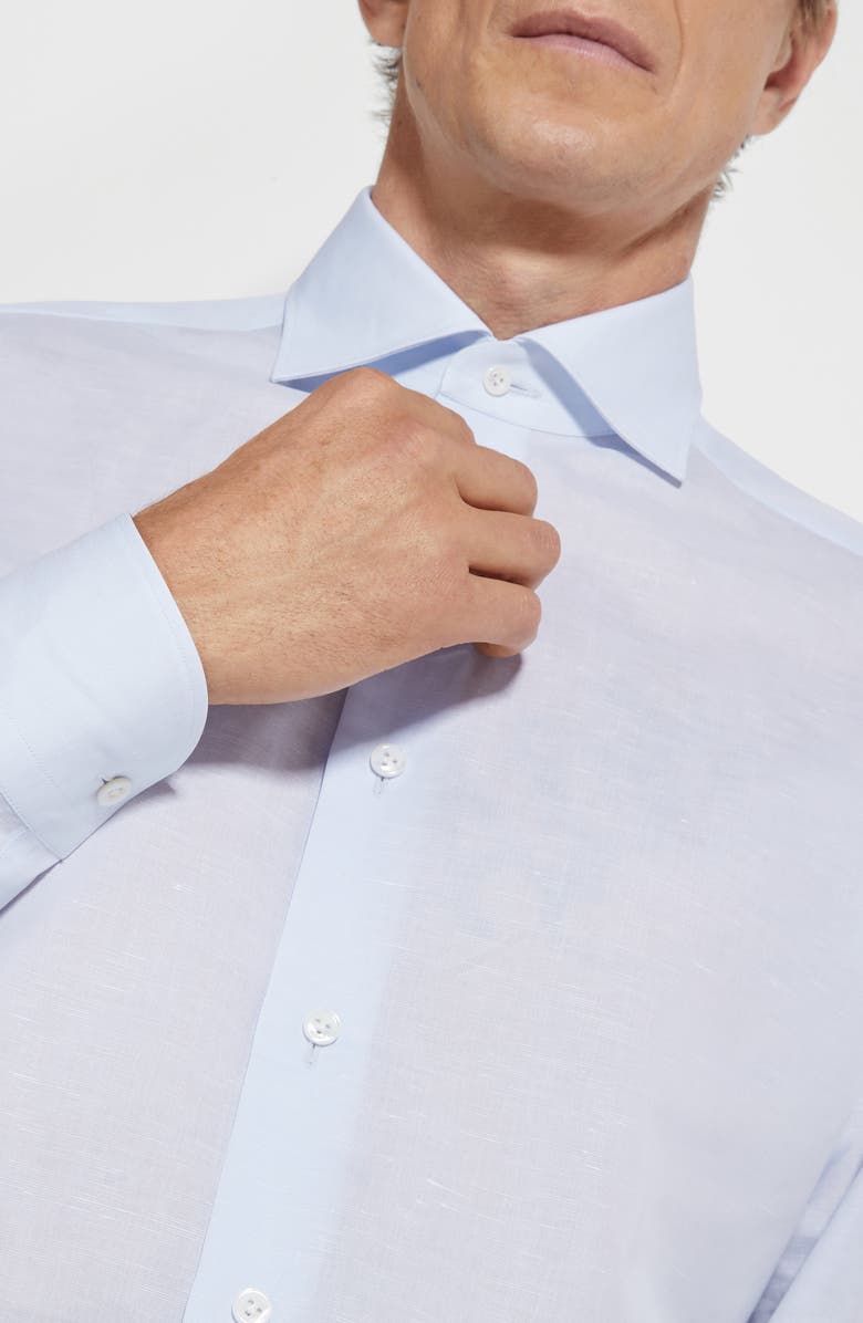 ZEGNA Couture Cotton & Linen Button-Up Shirt, Alternate, color, 