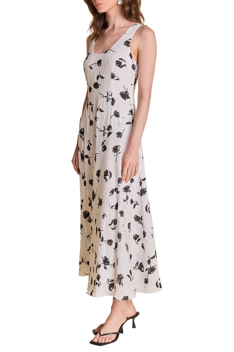 Floral Print Chiffon Dress, Alternate, color, WHITE/ BLACK