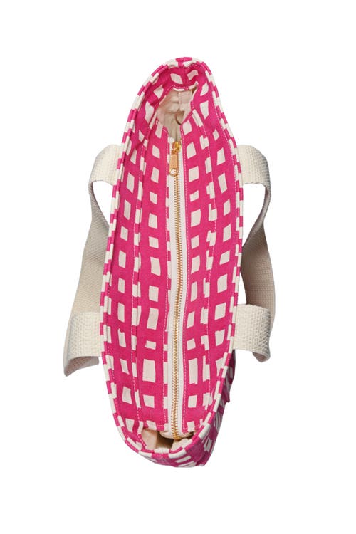 Dance Happy Grid Carry All Tote Bag In Rose