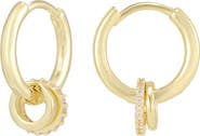 Adornia 14k Gold Plated Detachable Cubic Zirconia Huggie Hoop Earrings
