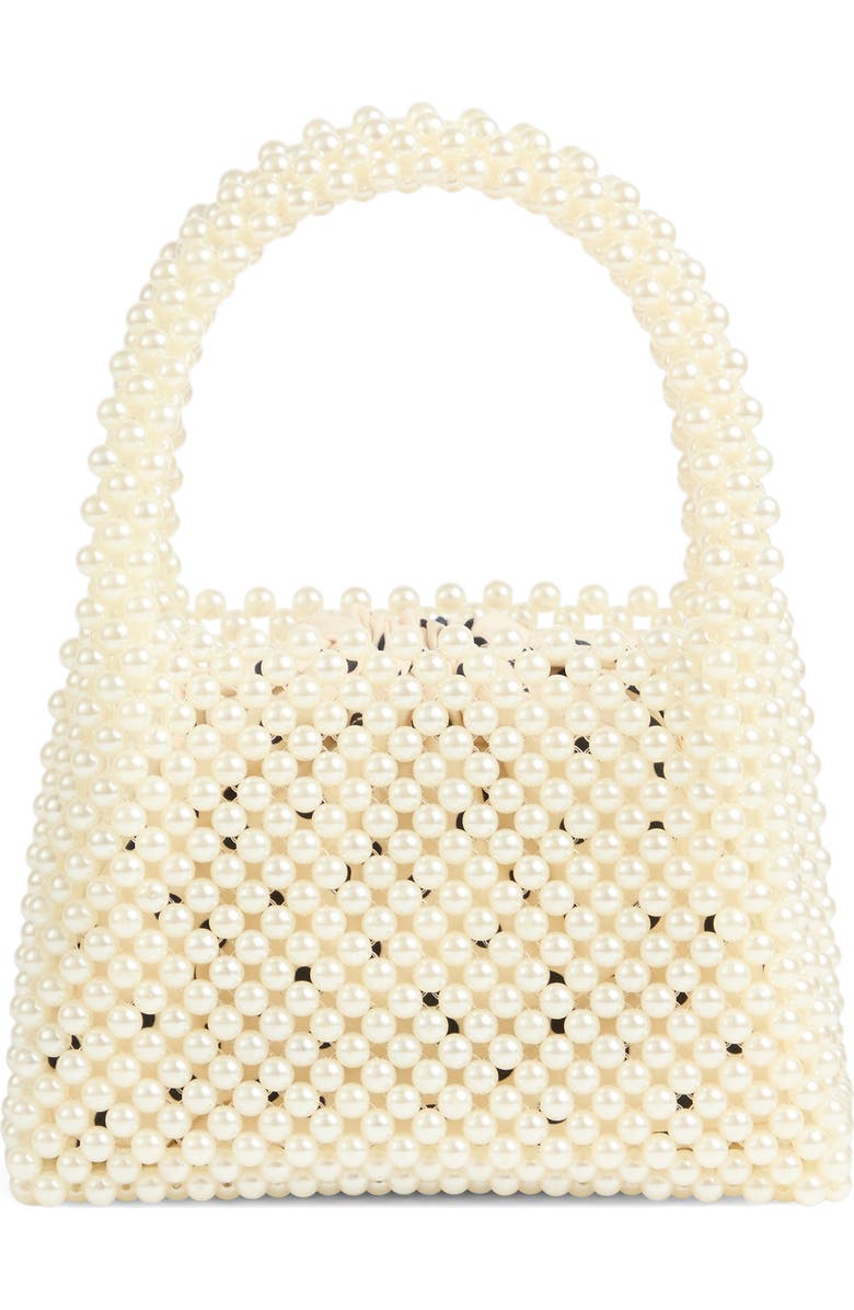 LK Bennett Mini Faux Pearl Tote, Main, color, Black Dots