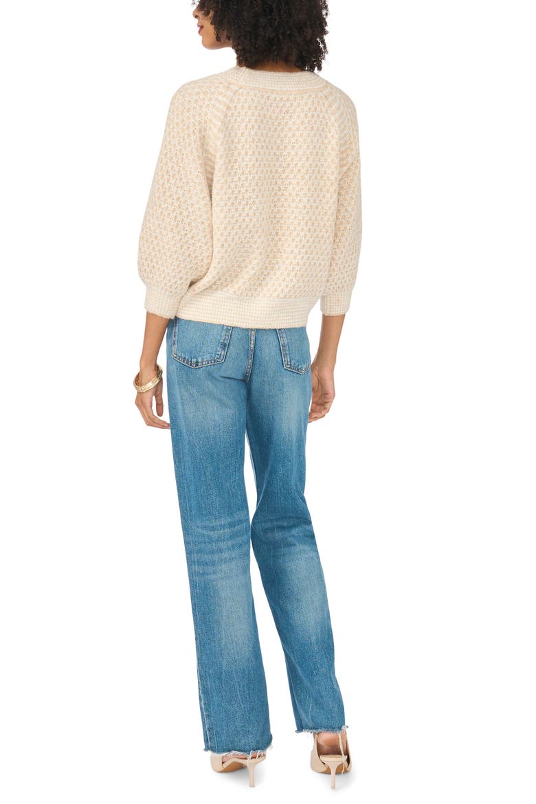 Tuck Stitch Raglan Crewneck Sweater, Alternate, color, MALTED