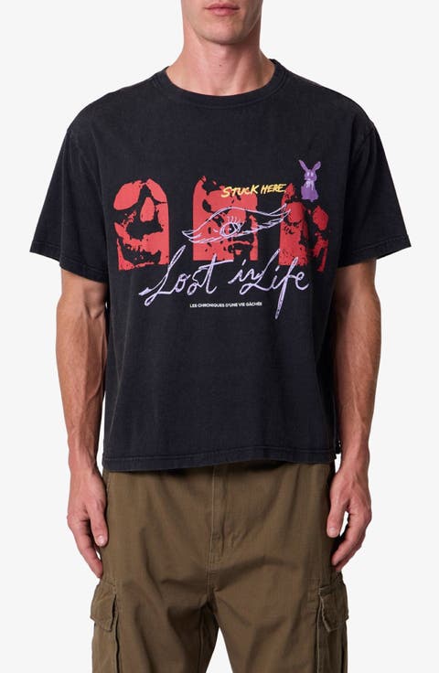 Lost in Life Cotton Graphic T-Shirt