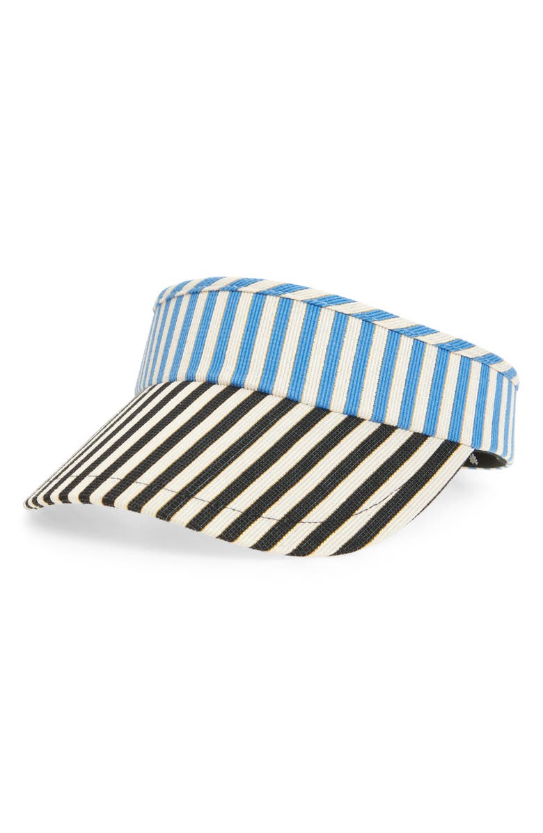 Lele Sadoughi Stripe Bow Tie Visor, Main, color, 