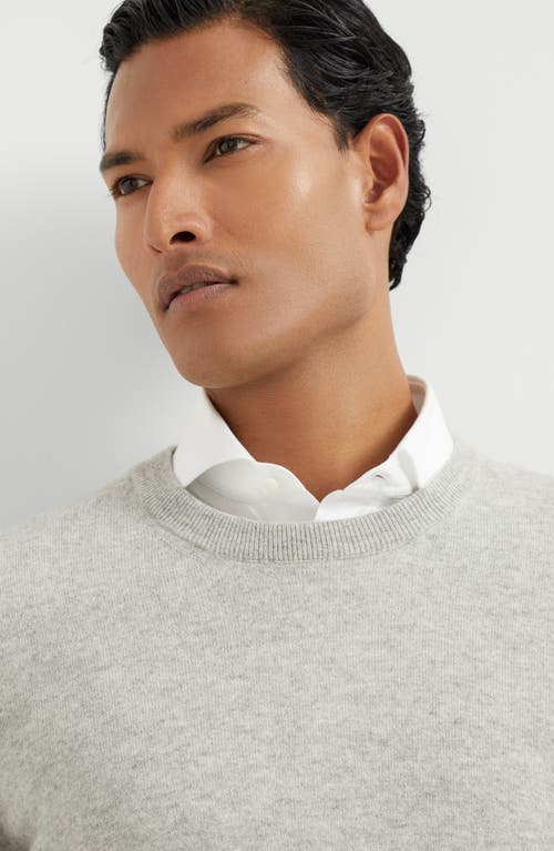 Brunello Cucinelli Crew-neck Cashmere Pullover In Pebble
