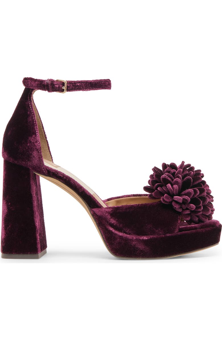 Dolce Vita Perel Platform Ankle Strap Sandal, Alternate, color, Burgundy Velvet