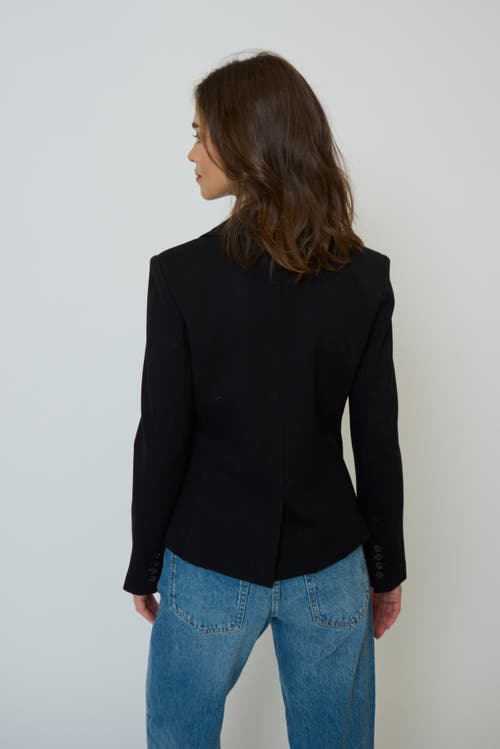 Central Park West Halsey Ponte Dickey Jacket In Black