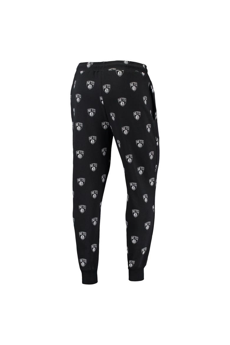 Black Brooklyn Nets Allover Logo Jogger Pants, Alternate, color, Black