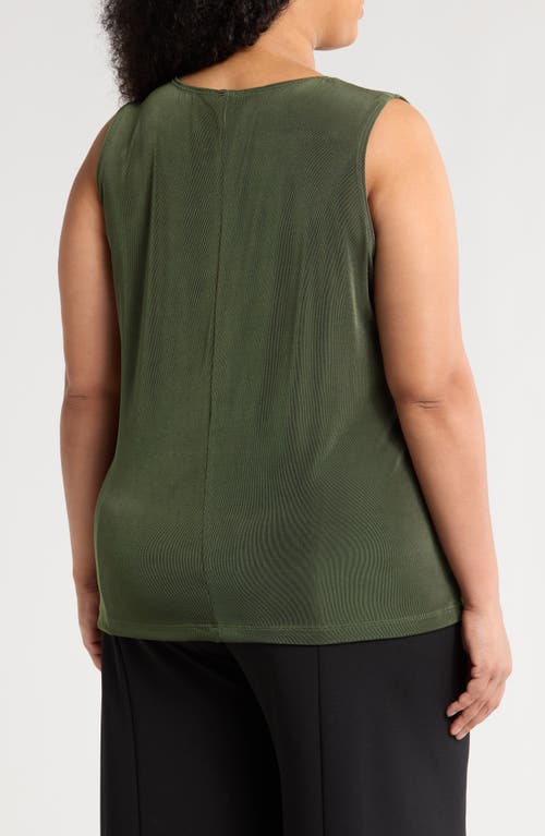Vikki Vi Stretch Knit Tank In Olive