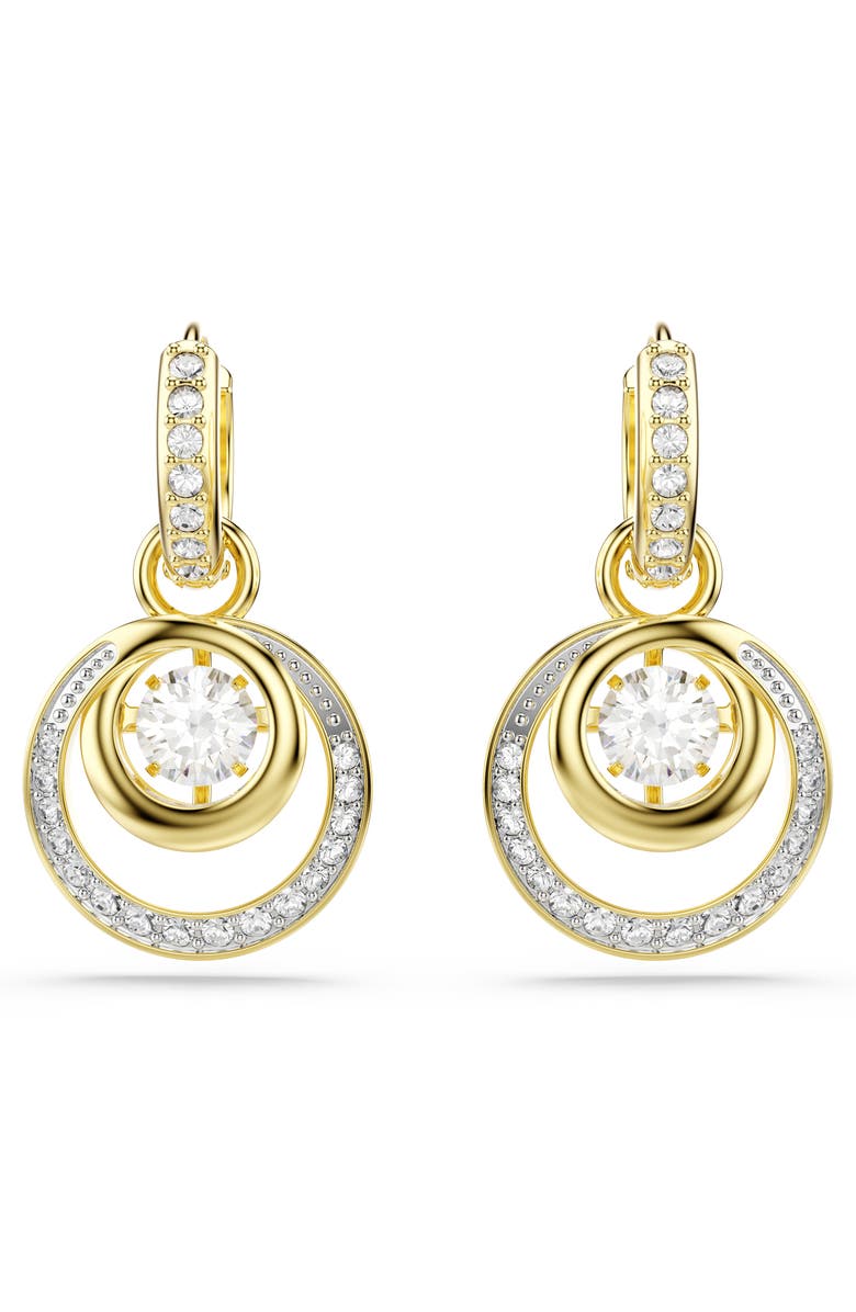 Swarovski Hyperbola Drop Earrings, Alternate, color, Gold/ White
