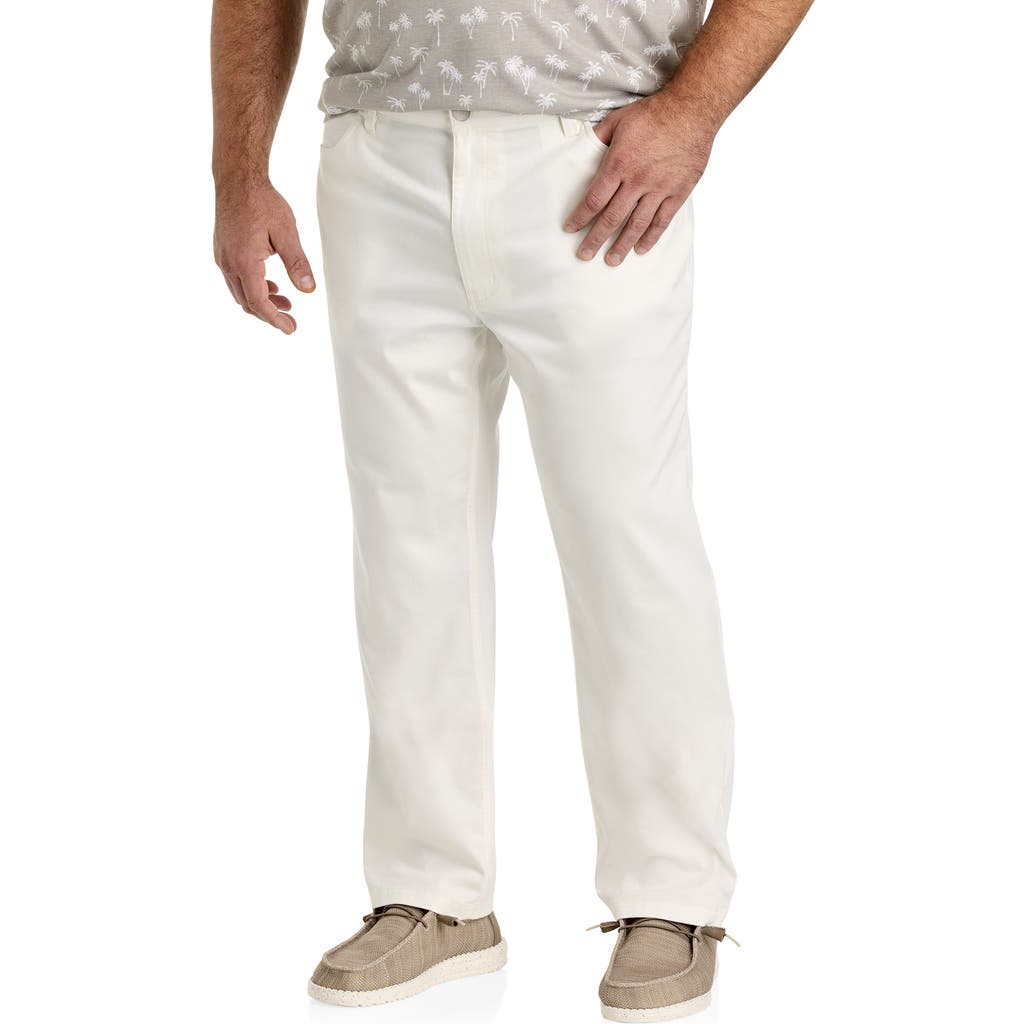 Oak Hill By Dxl Big & Tall Straight Fit 5-pocket Tech Pants In Coconut Milk