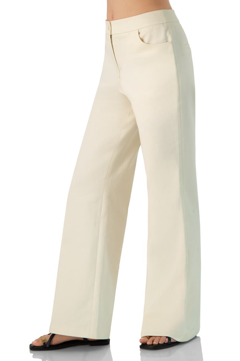 Cotton Wide-Leg Straight Pants, Alternate, color, Ivory