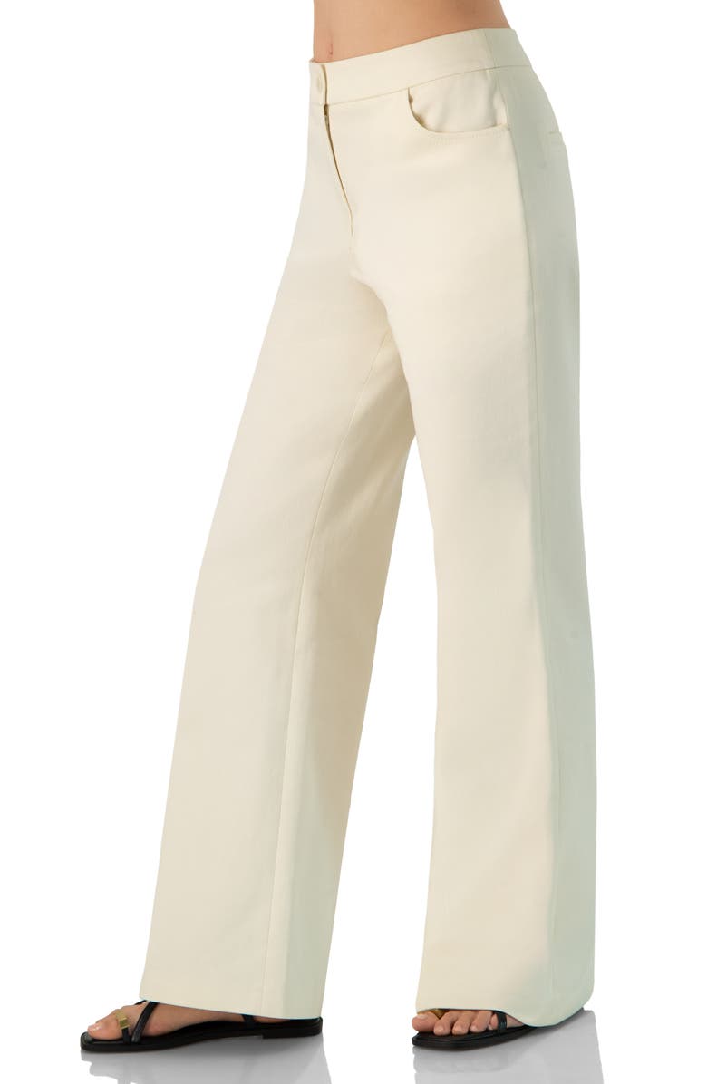 IVONNE Cotton Wide-Leg Straight Pants, Alternate, color, Ivory