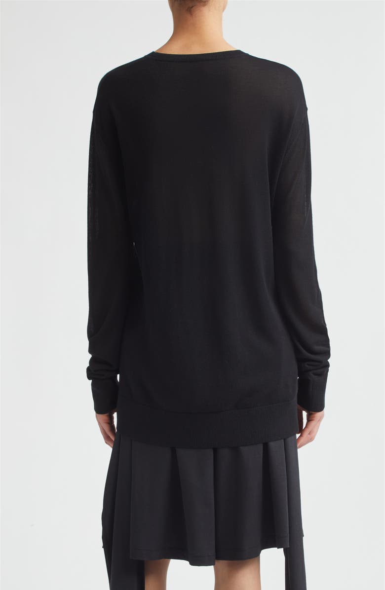 TOTEME Long Sleeve Knit T-Shirt, Alternate, color, Black