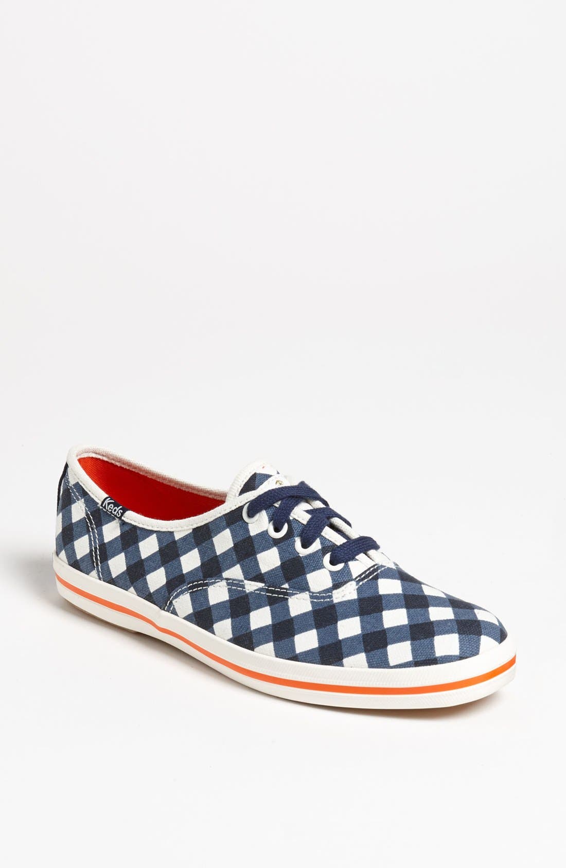 Keds® for kate spade new york 'kick' sneaker, Main, color, NAVY GINGHAM CANVAS