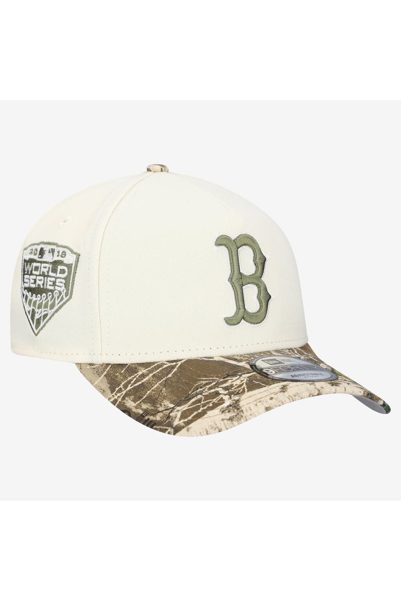 Men's New Era Khaki/Realtree Camo Boston Red Sox 9FORTY A-Frame Adjustable Hat, Main, color, Khaki