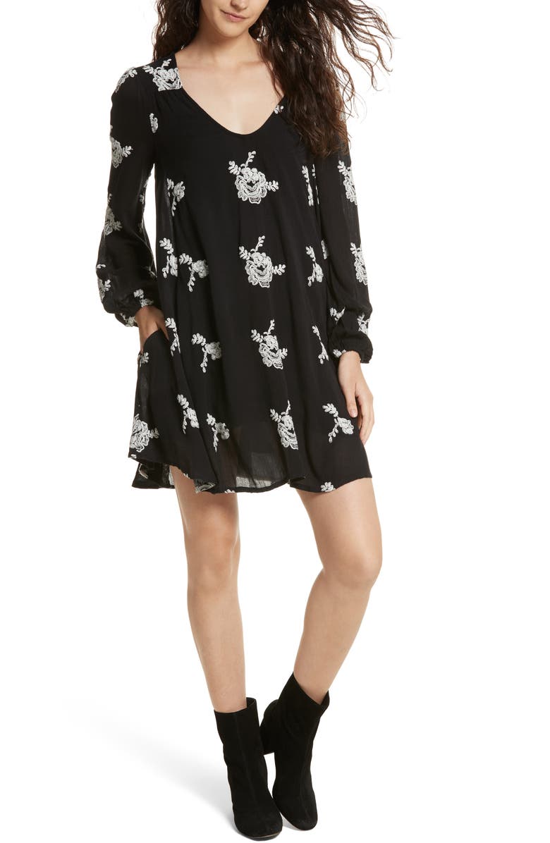 Free People 'Emma's' Embroidered Swing Dress, Main, color, 