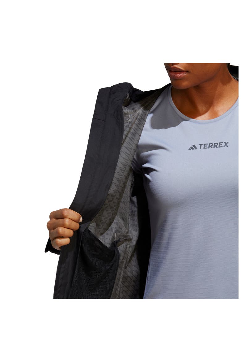 Terrex Multi RAIN.RDY Waterproof Hooded Rain Jacket, Alternate, color, BLACK