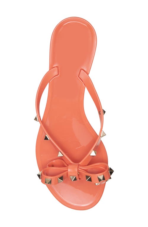 Valentino Garavani Rockstud Jelly Flip Flop In Orange