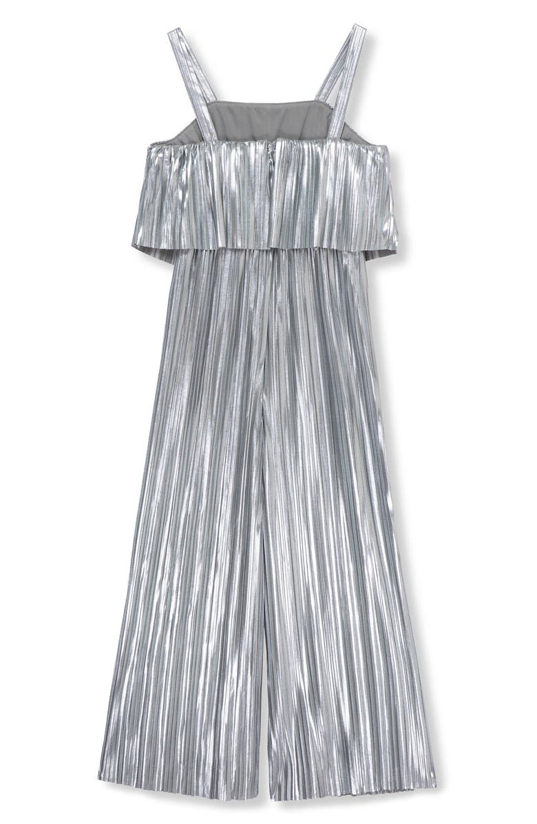 Habitual Kids Kids' Metallic Plissé Wide Leg Jumpsuit, Alternate, color, 