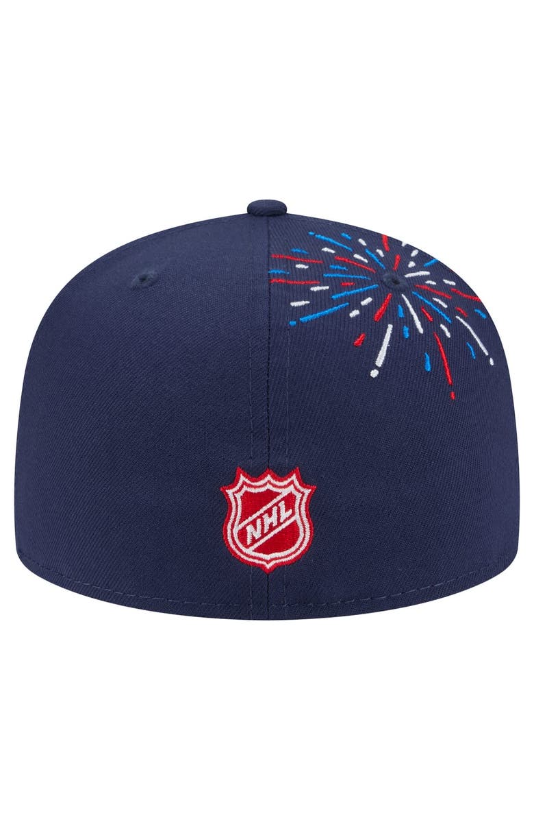 New Era Men's New Era Navy Washington Capitals Americana Fireworks 59FIFTY Fitted Hat, Alternate, color, Navy