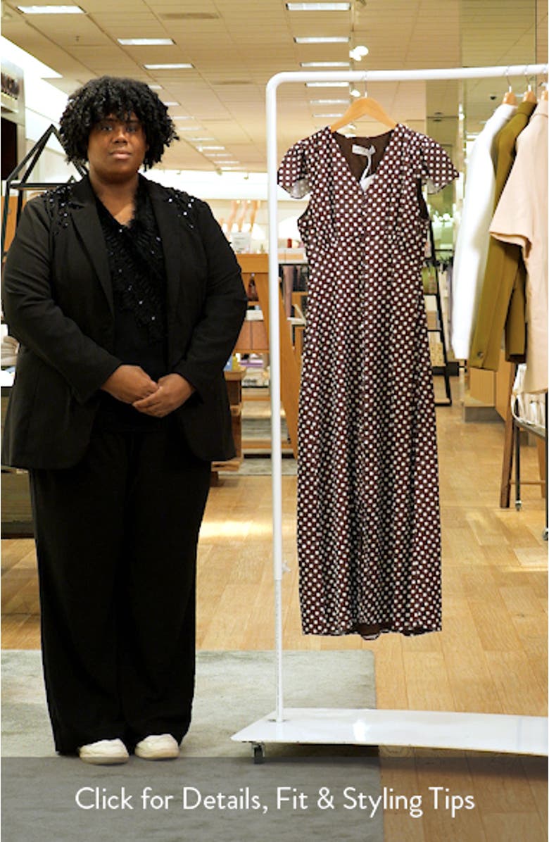 Dean Polka Dot Satin Maxi Dress, sales video thumbnail