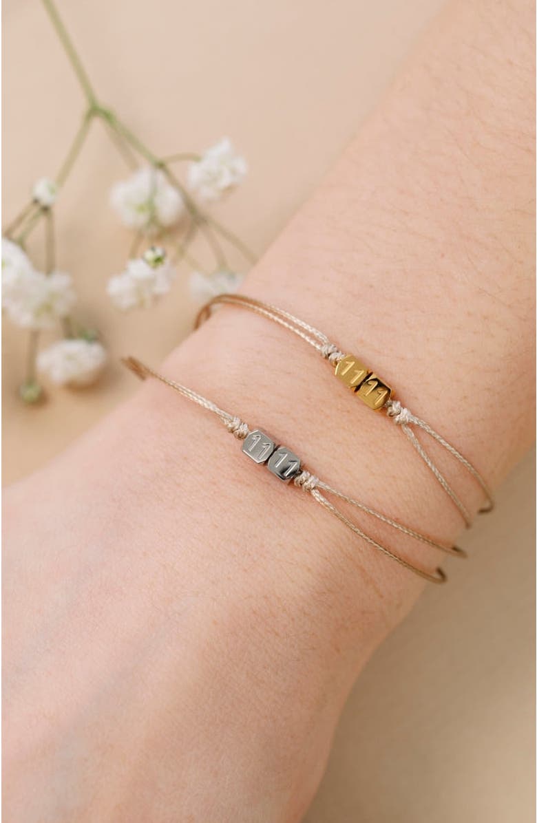 Mantra Thread of Divine Guidance 1111 bracelet, Alternate, color, Silver