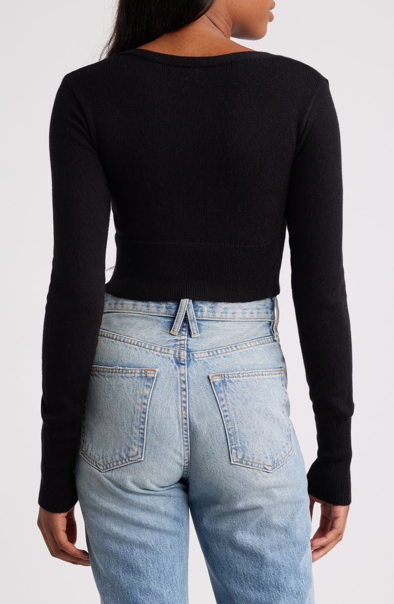 Florence by Mills Tie Front Crop Cardigan, Alternate, color, Black