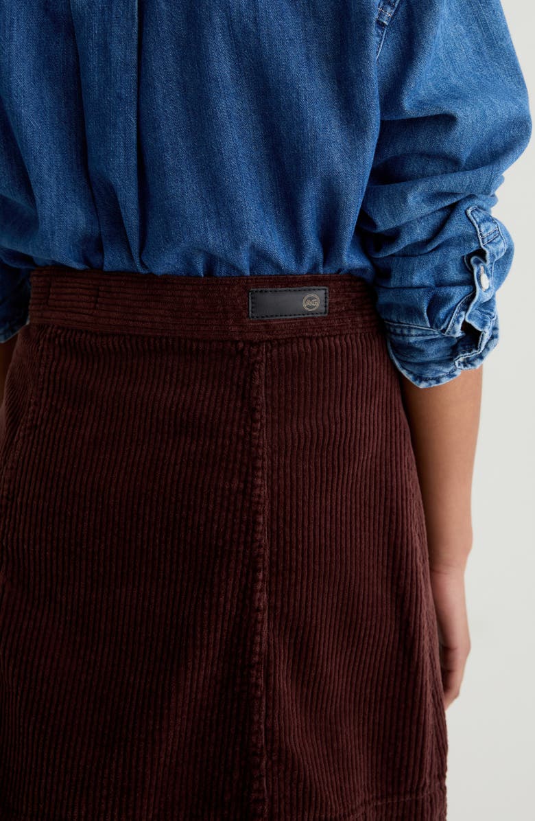 AG Evie Button Front Corduroy Skirt, Alternate, color, Coffee Bean