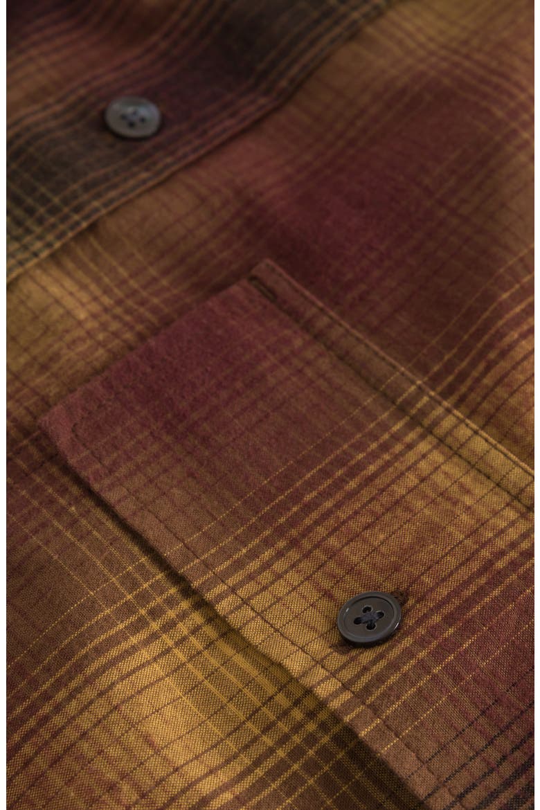 Avenir Gradient Plaid Flannel Button-Up Shirt, Alternate, color, 2005 BROWN CHECK