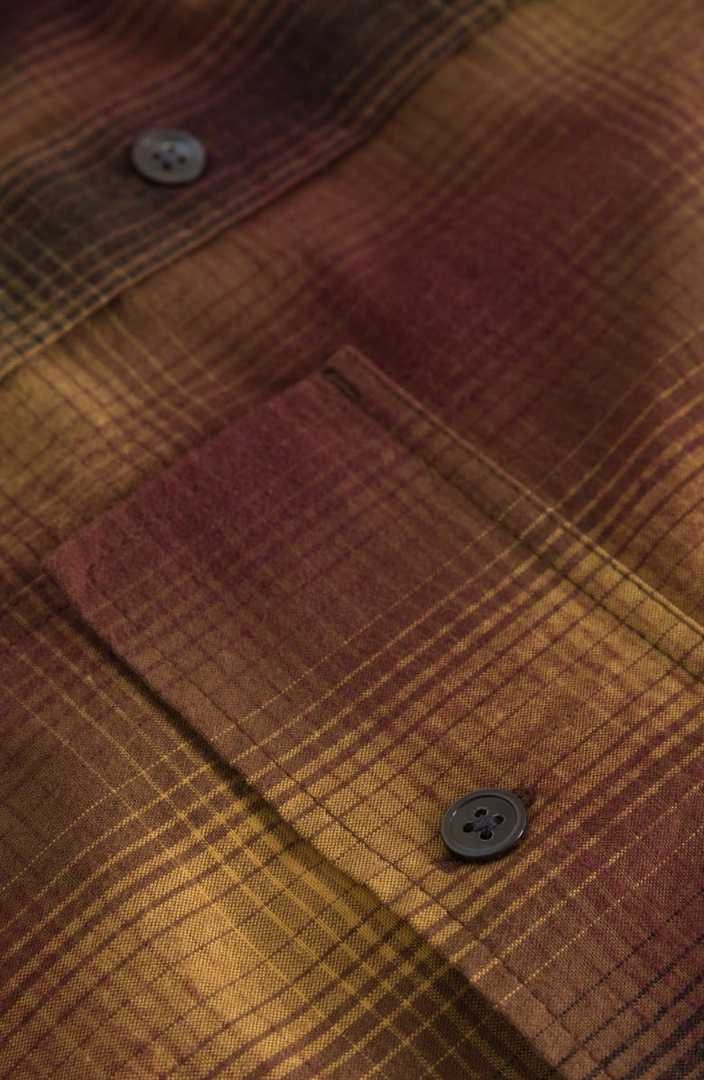 Wood Wood Avenir Gradient Plaid Flannel Button-Up Shirt, Alternate, color, 
