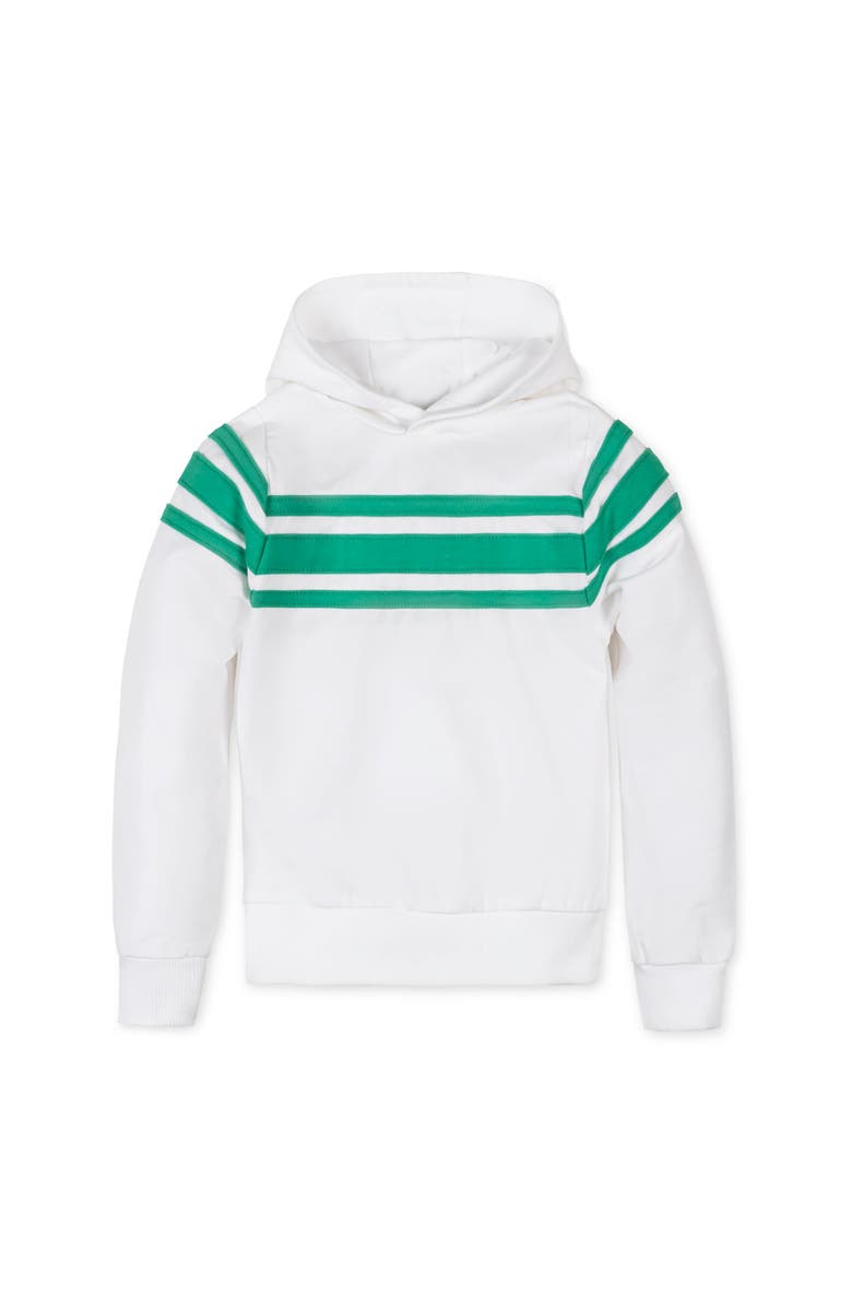 Hope & Henry Kids' Organic French Terry Hoodie, Main, color, White With Green