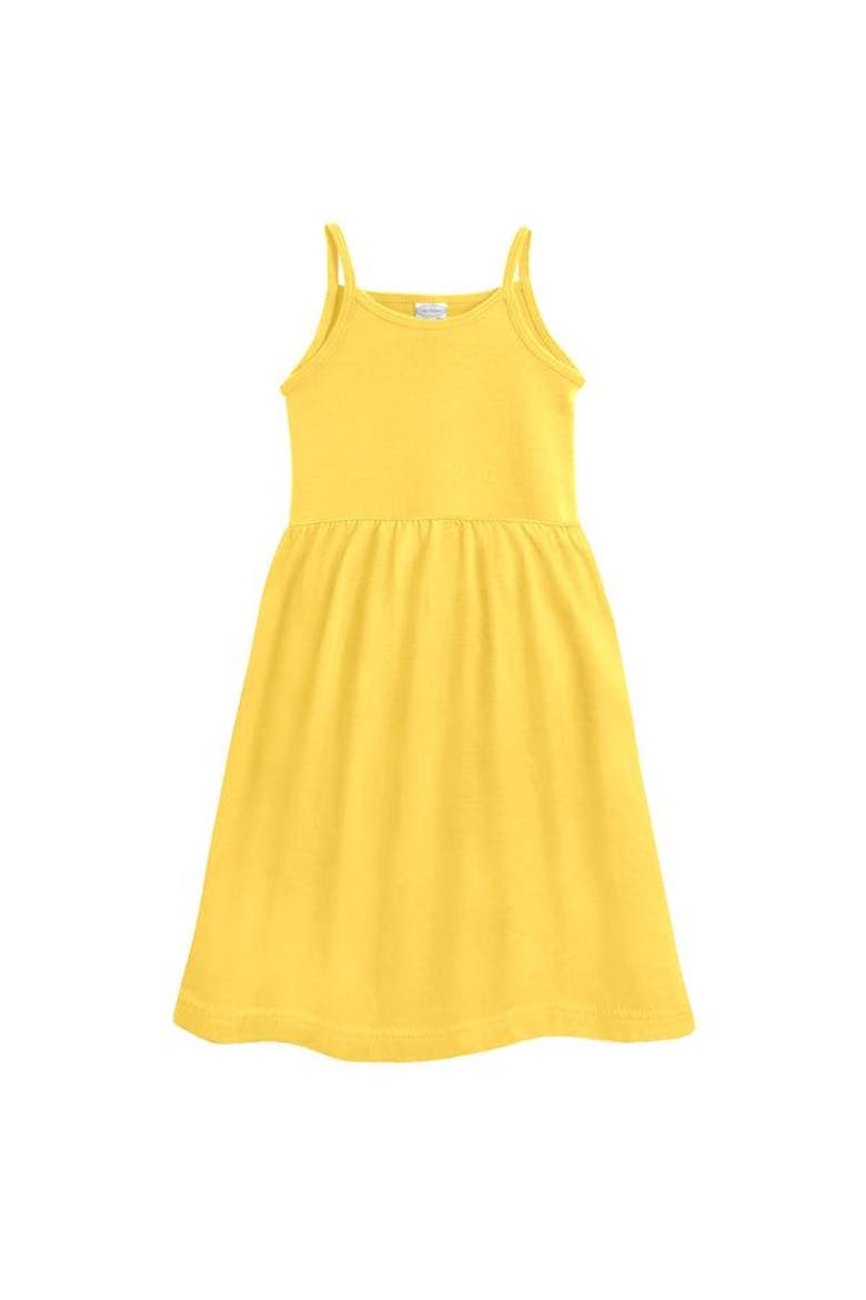 Girls Soft Organic 100% Cotton Empire Camisole Sundress, Main, color, Yellow