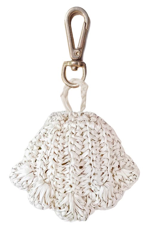 Likha Seashell Raffia Bag Charm In White