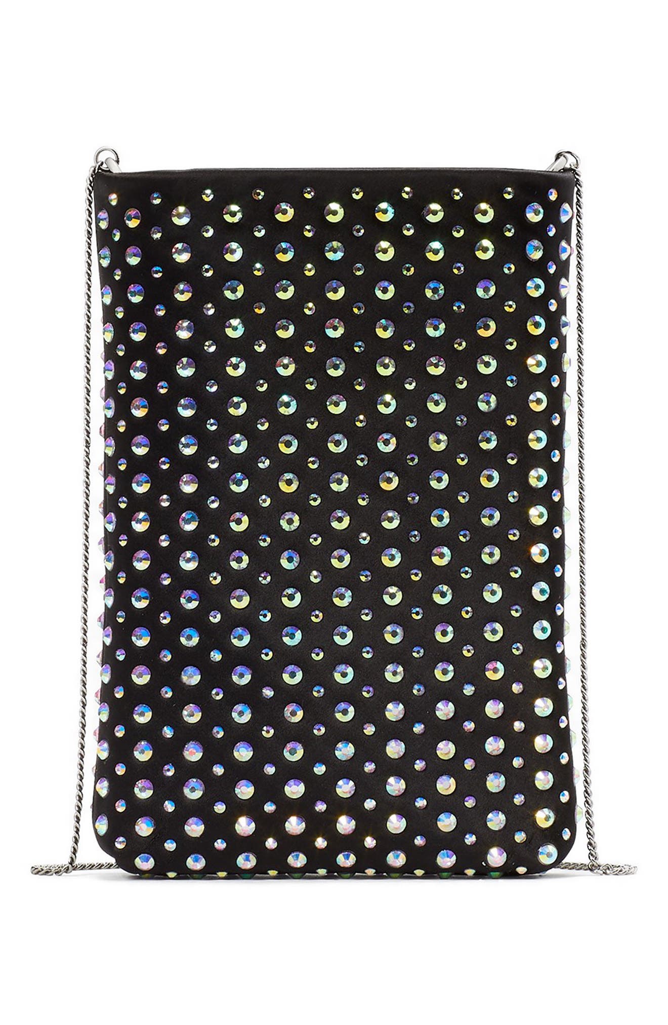 Kate Spade New York swing embellished satin phone crossbody bag, Alternate, color, 