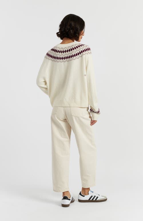Chinti & Parker Wool Cashmere Diamond Fair Isle Sweater In White