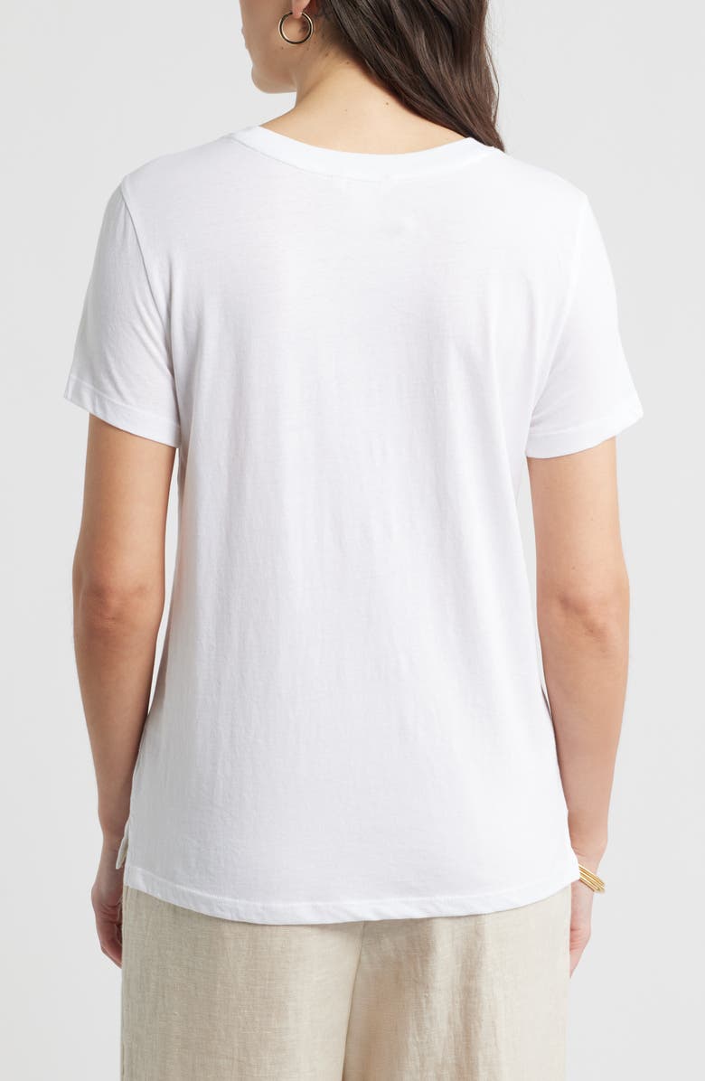 Caslon<sup>®</sup> Still Life Cotton Graphic T-Shirt, Alternate, color, White Bouquet Print