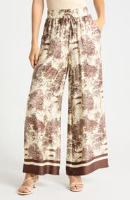 Joie Safari Print Wide Leg Pull-On Pants