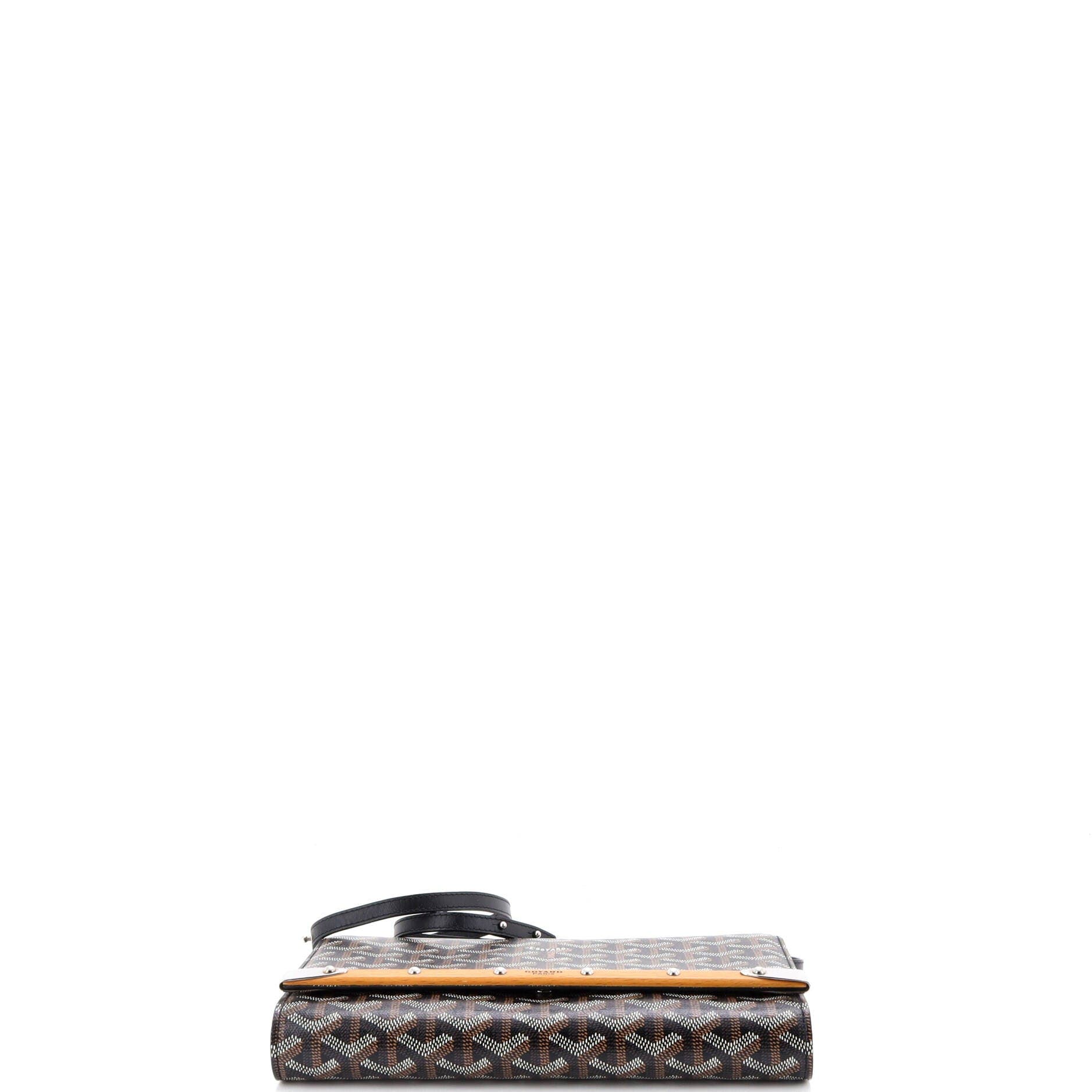 Pre-Owned Goyard Monte Carlo Clutch with Strap Coated Canvas PM, Alternate, color, Black