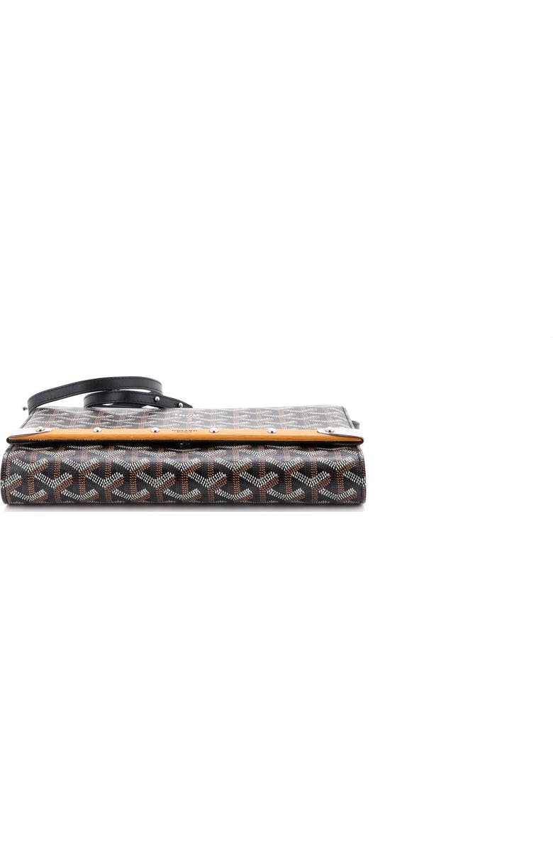 Pre-Owned Goyard Monte Carlo Clutch with Strap Coated Canvas PM, Alternate, color, Black