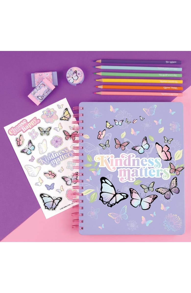 Three Cheers For Girls 3C4G Butterfly Allin1 Sketching Set Journal & Art 200 Page Book, Alternate, color, 