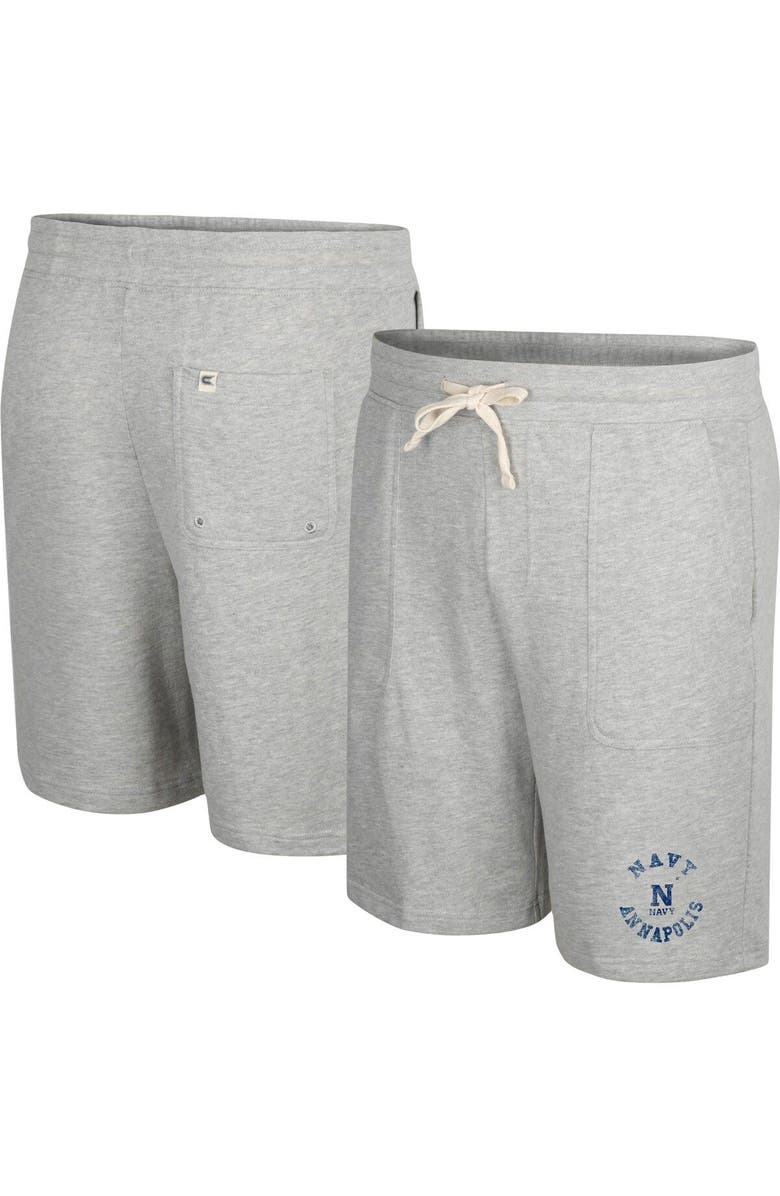 COLOSSEUM Men's Colosseum Heather Gray Navy Midshipmen Love To Hear This Terry Shorts, Main, color, Heather Gray