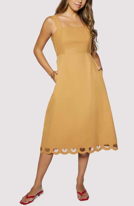 Seashell Drift Open Back Midi Dress