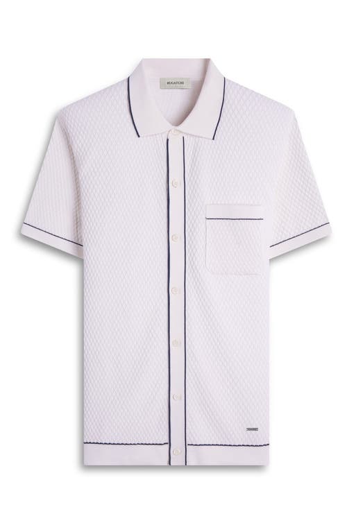 Bugatchi Tipped Short Sleeve Button-up Sweater