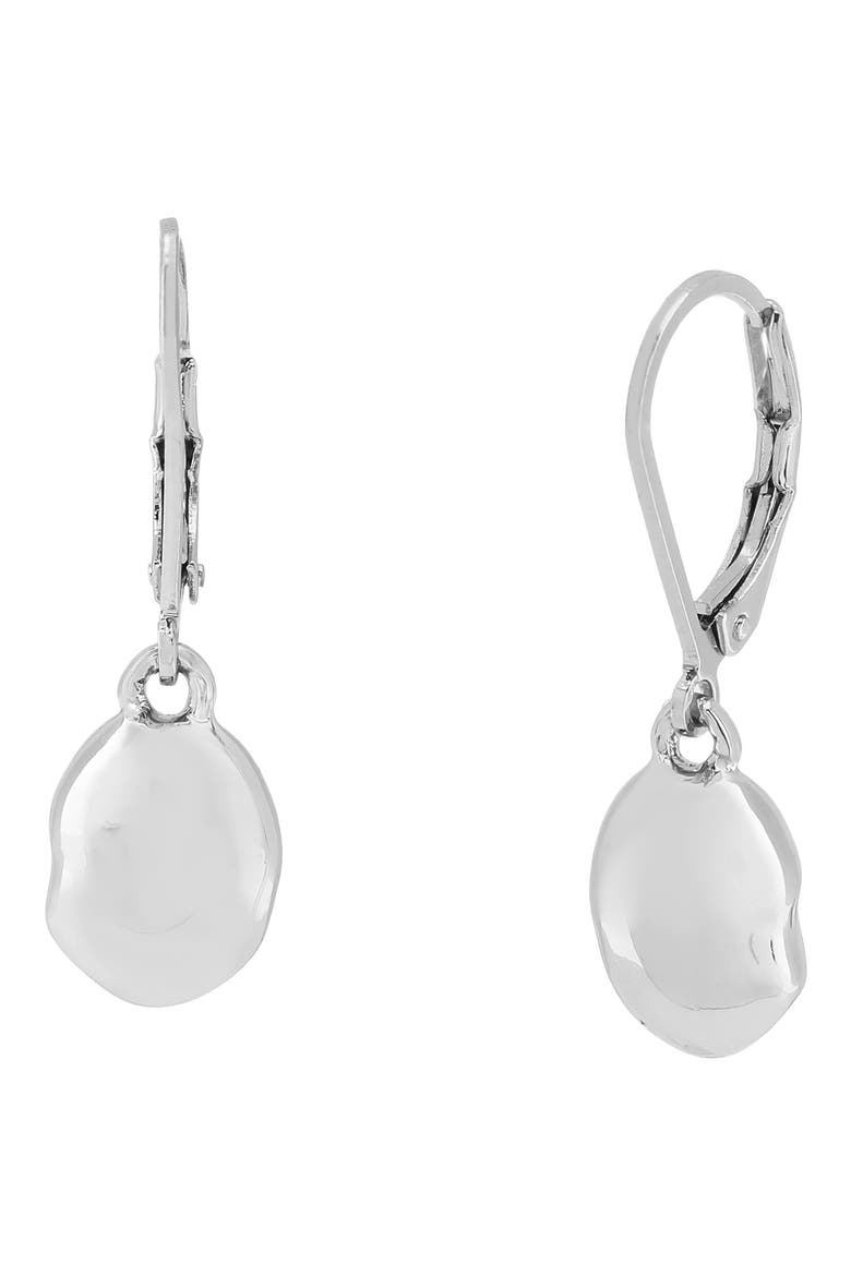 Sculptural Drop Earrings, Main, color, SILVER
